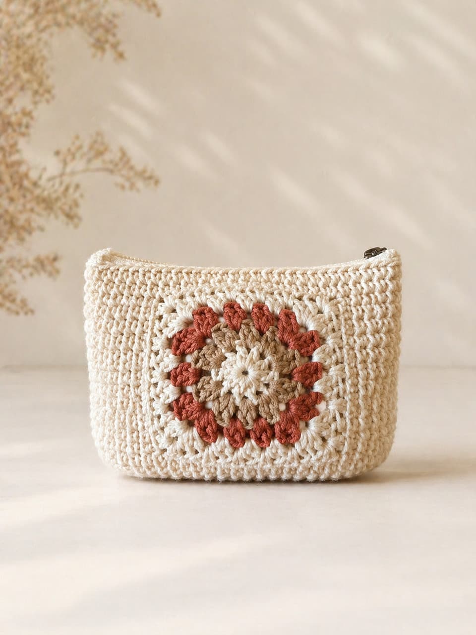 The same handmade zip pouch on a quieter listing background with unchanged shape and texture